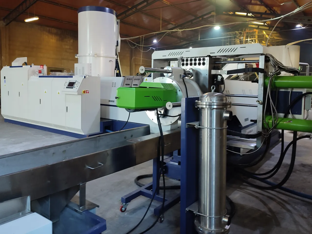 Our BOPP recycling line in operation at a customer's facility