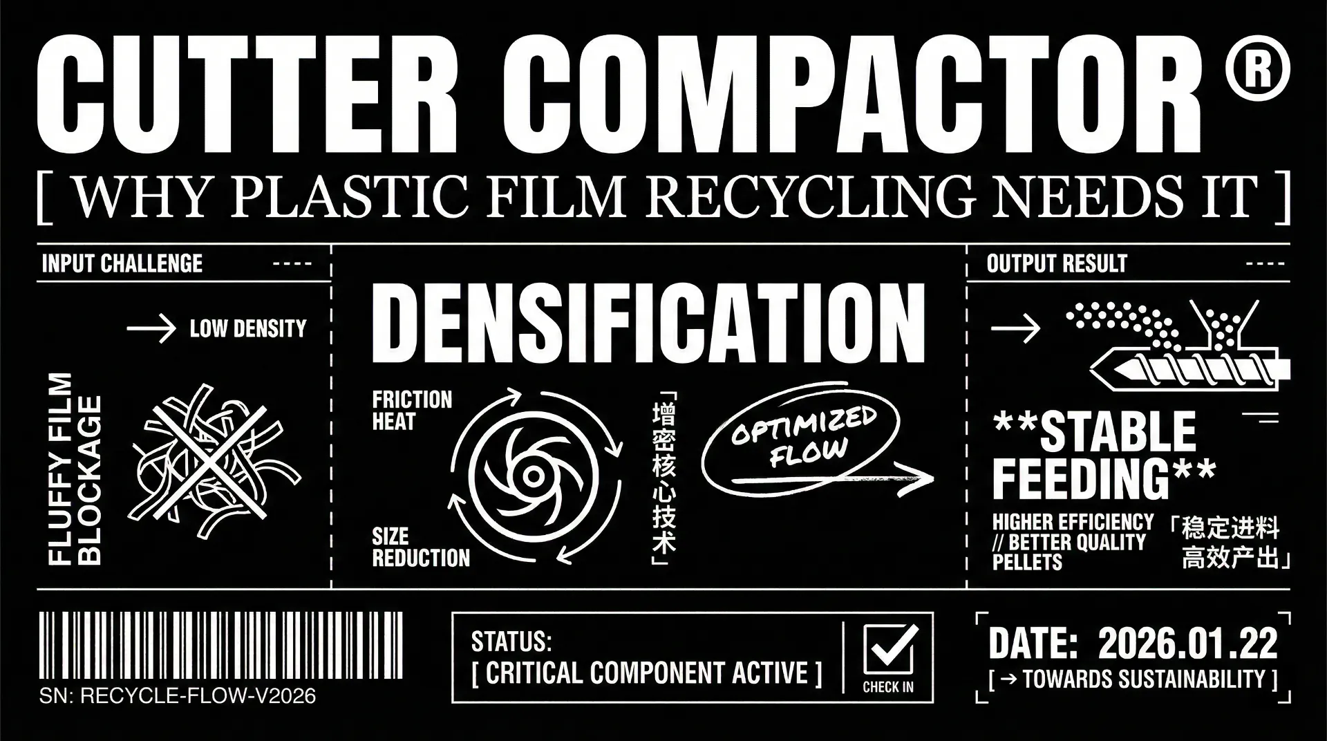 Why Plastic Film Recycling Machines Need a Cutter Compactor